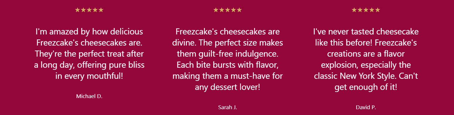 Customer reviews for Freezecake cheesecake bites