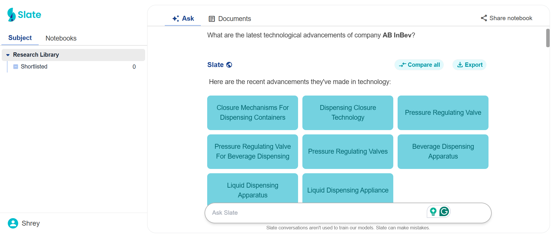 Discover the latest technological advancements of AB InBev with our in house tool, Slate